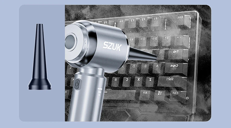 Aspirador Portátil SZUK 180000PA - Sem Fios, para Casa e Carro com Carregamento Rápido Aspirador Portátil SZUK 180000PA - Sem Fios, para Casa e Carro com Carregamento Rápido